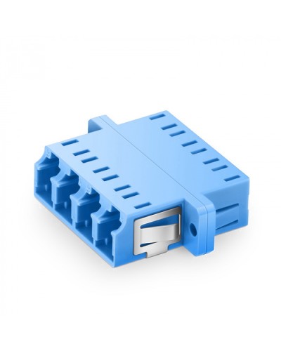 Оптический адаптер OS2, квадро LC, с фланцами, синий Eurolan (36A-S2-4L-02BU) в Ачинске Проходные адаптеры и розетки оптические Pintop.ru