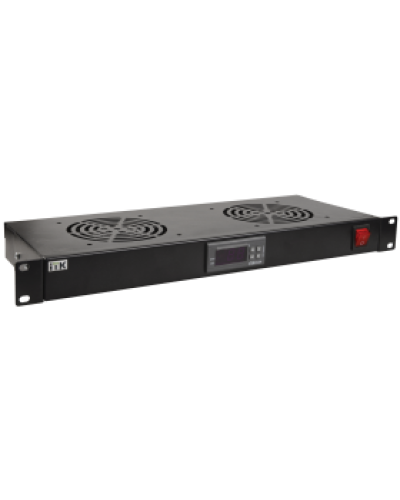 ITK Модуль вентил. 1U с цифр. термостатом 2 вент. черный (FM05-1U2TS-R) в Ачинске Вентиляторные модули Pintop.ru