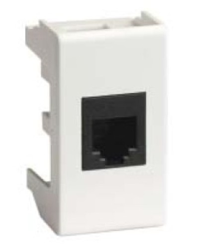 Компьютерная розетка RJ-45, кат.5Е, неэкранированная 8P8C, Hyperline, Dual IDC, белый RAL 9010, DKC 45048 в Ачинске Розетки компьютерные и телефонные Pintop.ru