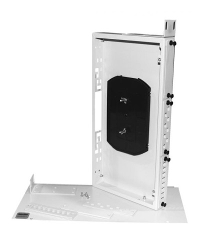 Бокс оптический универсальный 19, от 8 до 24 портов (SC, duplex LC, ST, FC), со сплайс пластиной, без пигтейлов и проходных адаптеров Hyperline FO-19R-1U-3xSLT-W140H42-24UN-GY в Ачинске Кросс оптический Pintop.ru