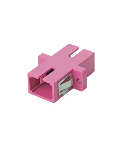 Оптический адаптер OM4, симплекс SC, с фланцами, пурпурный Eurolan (36A-40-SC-02MG) в Ачинске Проходные адаптеры и розетки оптические Pintop.ru