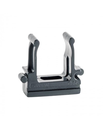 CF16G Держатель (клипса), без галогена, для труб D16мм, цвет чёрный (50шт)Экопласт (41716-50HF-BL) в Ачинске Держатели, клипсы, скобы Pintop.ru