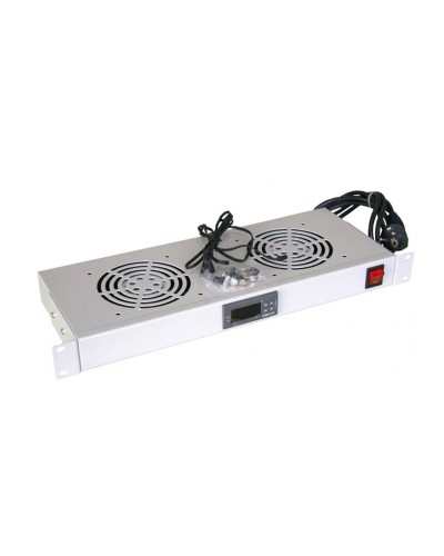 Модуль вентиляторный с термостатом 19 1U с 2-мя вентиляторами REXANT 04-2604 в Ачинске Вентиляторные модули Pintop.ru