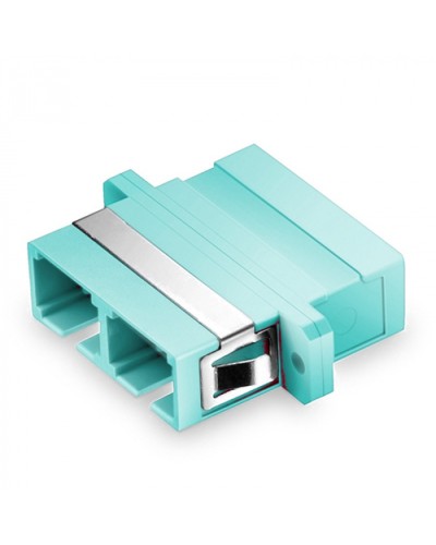Оптический адаптер, OM3, дуплекс SC, с фланцами, бирюзовый Eurolan (36A-30-2S-02AQ) в Ачинске Проходные адаптеры и розетки оптические Pintop.ru