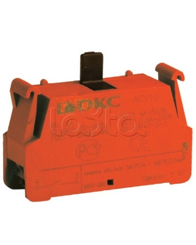 Блок контактный с клеммным безвинтовым зажимом, нормально-замкнутый DKC ACV01 (5 шт/уп) в Ачинске Клеммные колодки Pintop.ru