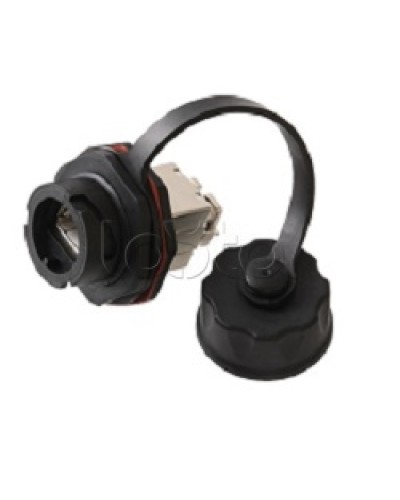 Индустриальный модуль-вставка NIKOMAX, Кат.6a (Класс Ea), 500МГц, RJ45/8P8C, 110/KRONE, T568A/B, экранированный, IP67, с защитной крышкой, черный NIKOMAX (NMC-KJSA2-IS-BK) в Ачинске Модули Keystone Pintop.ru