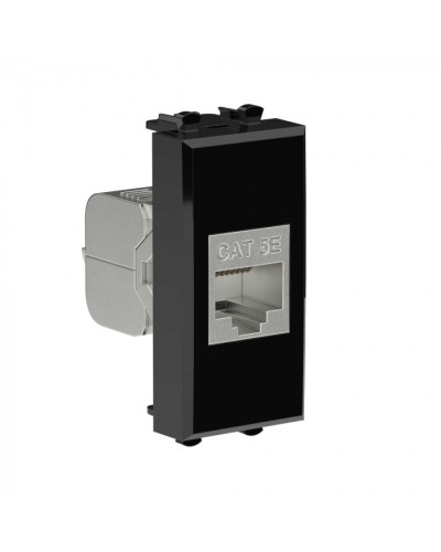 Avanti Компьютерная розетка RJ-45 без шторки модульная, кат.5е экран., Черный квадрат 1модуль DKC (4402761) в Ачинске Коннекторы Pintop.ru