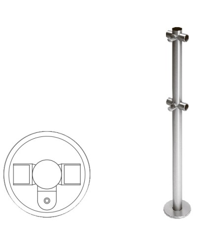 Cтойка ограждения Т-образная с 2-мя полупетлями (антик серебро) Oxgard в Ачинске Ограждения Pintop.ru
