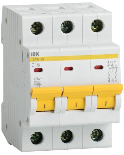 Авт. выкл. ВА47-29 3Р 25А 4,5кА х-ка С GENERICA IEK (MVA25-3-025-C) в Ачинске Электротехническое оборудование Pintop.ru
