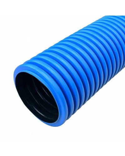 Труба гофрированная двустенная ПНД жесткая тип 450 (SN12) синяя д90 6м (36м/уп) Промрукав в Ачинске Труба гофрированная Pintop.ru