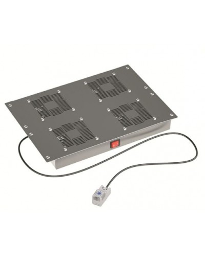 19 Вентиляторный модуль 4 вентилятора с термостатом для 19 IT-корпусов STI/CQE, RAL9005 DKC (R519VSIT4FTB) в Ачинске Вентиляторные модули Pintop.ru