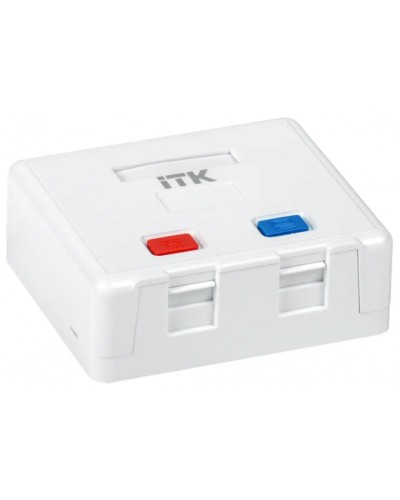 Корпус настенной розетки для 2 мод. Keystone Jack ITK (CS2-022) в Ачинске Коннекторы Pintop.ru