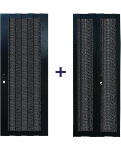 Комплект дверей 42U, 600 мм, черный, передняя - перфорированная, задняя - распашная перфорированная TWT TWT-CBB-DR42-6x-S-P1 в Ачинске Аксессуары для стоек и шкафов Pintop.ru