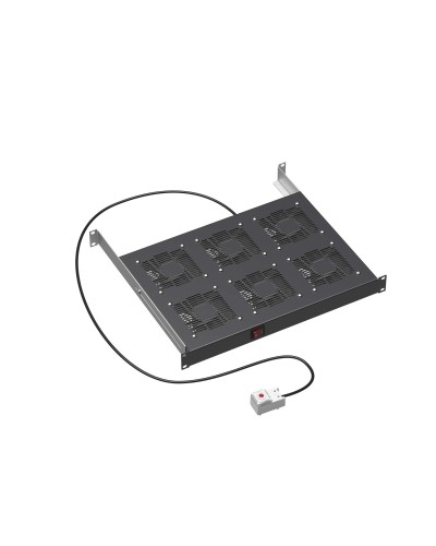 19 Вентиляторный модуль 6 вентиляторов с термостатом для 19 IT-корпусов STI/CQE, RAL9005 DKC (R519VSIT6FTB) в Ачинске Вентиляторные модули Pintop.ru