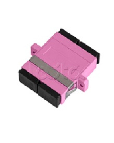 Адаптер NIKOMAX волоконно-оптический, соединительный, многомодовый, стандарта OM4, SC/UPC-SC/UPC, двойной, пластиковый, без шторки, с фланцами, маджента, уп-ка 2шт. NIKOMAX (NMF-OA2M4-FN-SCU-SCU-MG-2) в Ачинске Проходные адаптеры и розетки оптические 