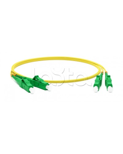 Патч-корд волоконно-оптический одномодовый SM 9/125 (OS2), LC/APC-LC/APC, duplex, LSZH, 1 м Hyperline FC-D2-9-LC/AR-LC/AR-H-1M-LSZH-YL в Ачинске Патч-корды оптические Pintop.ru