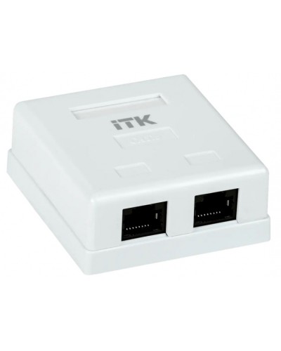 ITK Настенная информационная розетка RJ-45, кат.6, 2-порта (CS2-1C6U-22) в Ачинске Коннекторы Pintop.ru