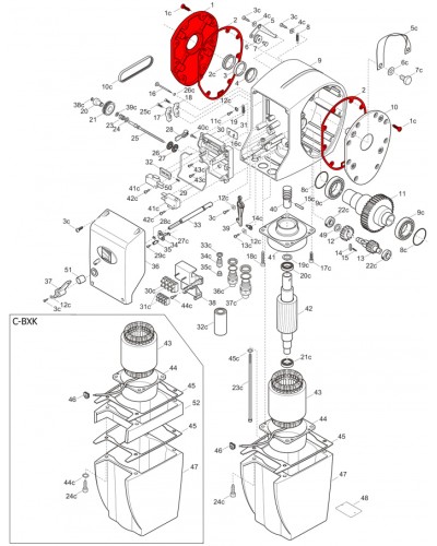 Правая крышка редуктора C-BX Came 119RICX026 в Ачинске Запчасти для шлагбаумов и автоматики Pintop.ru