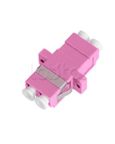 Адаптер NIKOMAX волоконно-оптический, соединительный, многомодовый, стандарта OM4, LC/UPC-LC/UPC, двойной, пластиковый, без шторки, с фланцами, маджента, уп-ка 2шт. NIKOMAX (NMF-OA2M4-FN-LCU-LCU-MG-2) в Ачинске Проходные адаптеры и розетки оптические 