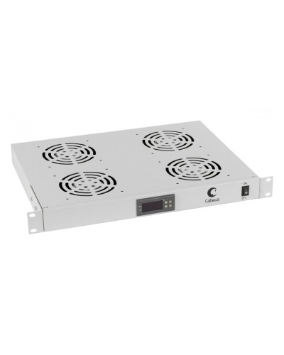 Панель вентиляционная с 4 вентиляторами с цифровым термодатчиком Cabeus JG03t в Ачинске Вентиляторные модули Pintop.ru