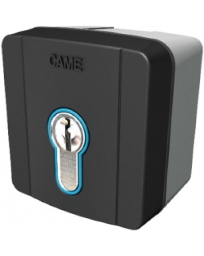 Ключ-выключатель накладной с цилиндром замка DIN и синей подсветкой Came 806SL-0050 в Ачинске Запчасти для шлагбаумов и автоматики Pintop.ru