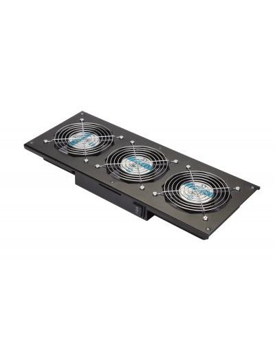 Eurolan Модуль вентиляторный потолочный, 3 вентилятора, термореле, 3 положения, черный (60A-90-11-30BL) в Ачинске Вентиляторные модули Pintop.ru