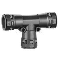 Тройник DN 36/36/36 мм, полиамид, цвет черный DKC PAT36N