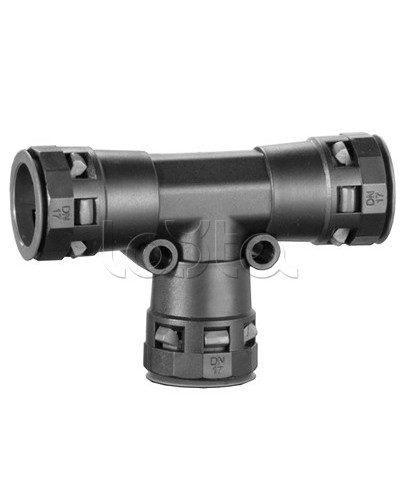 Тройник DN 36/36/36 мм, полиамид, цвет черный DKC PAT36N в Ачинске Повороты, муфты, тройники Pintop.ru