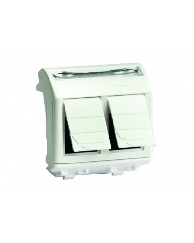 Комп.роз. RJ45 кат.6 (2 разъема 8P8C, Hyperline) Brava, белая, 2М DKC (76452B) в Ачинске Розетки компьютерные и телефонные Pintop.ru