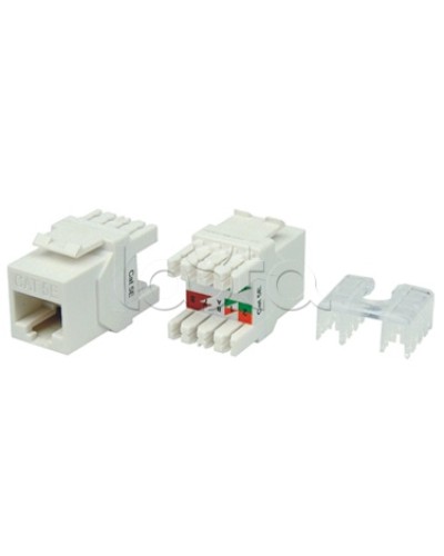 Вставка Keystone Jack RJ-45(8P8C) Hyperline KJ8-8P8C-C5e-180-WH в Ачинске Модули Keystone Pintop.ru