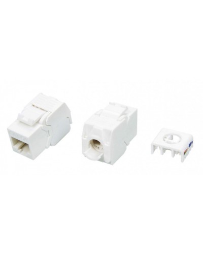 Вставка Keystone Jack RJ-45(8P8C) Hyperline KJ8-8P8C-C6A-180-TLS-WH в Ачинске Модули Keystone Pintop.ru