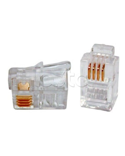 Разъем телефонный Hyperline PLUG-6P4C-P-C2 в Ачинске Коннекторы и разъемы Pintop.ru