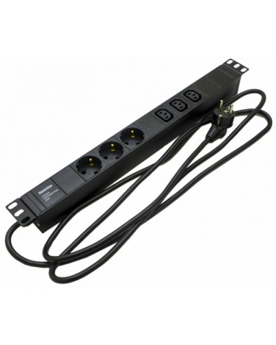 Блок розеток Hyperline SHE19-3SH-3IEC-2.5EU в Ачинске Блоки розеток Pintop.ru