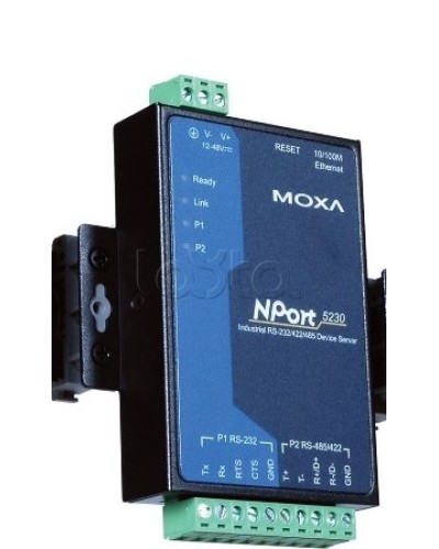 Сервер 2-портовый RS-232 + RS-422/485 в Ethernet Moxa NPort 5230-T в Ачинске Дополнительное оборудование для ОПС Pintop.ru