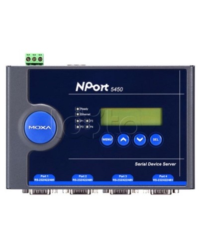 Сервер 4-портовый RS-232/422/485 в Ethernet Moxa NPort 5450-T в Ачинске Дополнительное оборудование для ОПС Pintop.ru