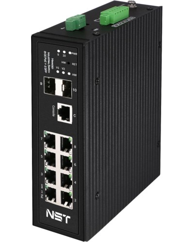 Промышленный управляемый (L2+) HiPoE коммутатор NST NS-SW-8G2G-PL/IM в Ачинске Коммутаторы Pintop.ru