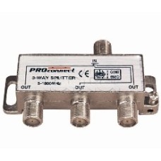 Делитель ТВ х 3 под F разъём 5-1000 МГц (10шт/уп) PROCONNECT 05-6022