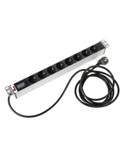 Блок розеток 1U, 8 розеток Schuko Rem R-16-8S-AM-440-3 в Ачинске Блоки розеток Pintop.ru
