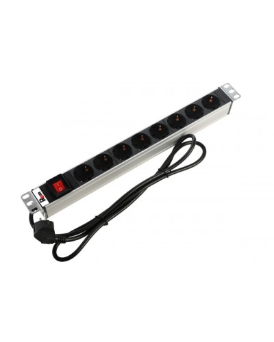 Блок розеток 1U, 8 розеток Schuko Rem R-16-8S-V-440-3 в Ачинске Блоки розеток Pintop.ru