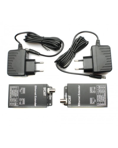 Комплект удлинителей Ethernet по коаксиальному кабелю до 1000м SC&T IP09CK в Ачинске Видеоусилители, Модуляторы, Делители Pintop.ru