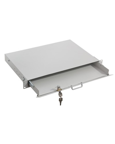 Полка под клавиатуру, выдвижная 1U TLK TLK-KB1-GY в Ачинске Полки для шкафов и стоек Pintop.ru