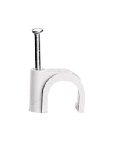 Скоба пластиковая с гвоздем, д.3 - 5 мм (200 шт/уп) в Ачинске Крепежные изделия Pintop.ru