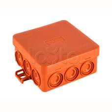 JBL085 Коробка огн. E110, о/п 85х85х38мм, без галогена, 12 вых., IP55, 9P, (0,15-2,5 мм2), цвет оранж. Экопласт (43265HF)