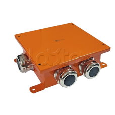 SMB120 Коробка металлическая, огн. E-110,о/п 120х120х60, 4 метал. гермоввода, IP66, 6P, (2,5-16 мм2), цвет оранж. Экопласт (56434)