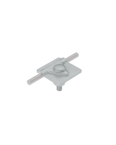 Универсальный соединитель для прутка Ø 5-10 мм с 1 пластиной 40х40 мм КМ-Профиль (USM-D5-10) в Ачинске Аксессуары для лотков Pintop.ru