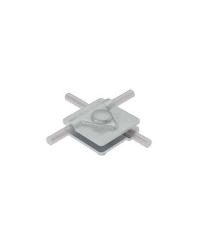 Универсальный соединитель для прутка Ø 5-10 мм с 2 пластинами 40х40 мм КМ-Профиль (2USM-D5-10) в Ачинске Аксессуары для лотков Pintop.ru