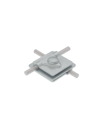 Универсальный соединитель для прутка Ø 5-10 мм с 3 пластинами 40х40 мм КМ-Профиль (3USM-D5-10) в Ачинске Аксессуары для лотков Pintop.ru