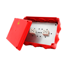 Коробка распределительная огнестойкая КРОПС-П6, IP55, габаритные размеры 240х195х90 мм, для кабелей сечением до 10 мм2, 8 клемм КМ-Профиль (FRJB-KM-P6-10-08-КРОПС-IP55)