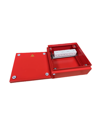 Коробка распределительная огнестойкая КРОПС, IP55, габаритные размеры 150х150х80 мм, для кабелей сечением до 4 мм2, 4 клеммы КМ-Профиль (FRJB-KM-ST5-4-04-КРОПС-IP55) в Ачинске Распределительные коробки Pintop.ru