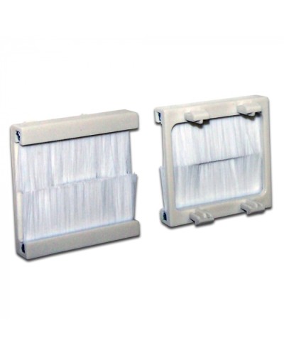 Вставка с белым щеточным вводом, 45х45 LANMASTER (LAN-SIP-23BR-WH) в Ачинске Коннекторы ВО Pintop.ru